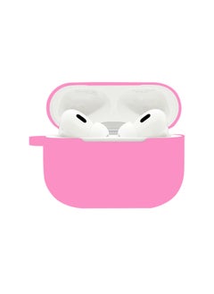 Suitable For Airpods Pro2 Protective Case Silicone Case Airpods4 Apple Wireless Bluetooth Headset Case-Color:Pink (with Hanging Ears 1.2mm)-Applicable Models:Airpods 3 Pearlescent Bag Packaging