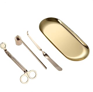 MUXSAM Candle Accessory Set Includes Candle Snuffer,Candle Wick Trimmer,Candle Tray & Candle Core Hook - Candle Care - Image 1