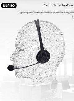 DUNISO Headsets with Microphone for Laptop,Wired Computer Headset Super-Lightweight Noise Cancelling Gaming Headphone with in-line Control Volume & Mute, PC Headset Perfect for Classroom, Home or Office  - Image 3