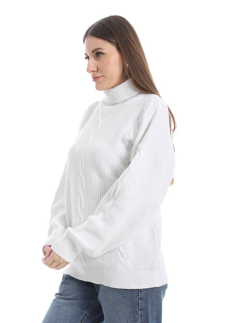 سيزار بلوفر صوف حريمي سادة برقبة عالية وتصميمات متعددة - Image 3