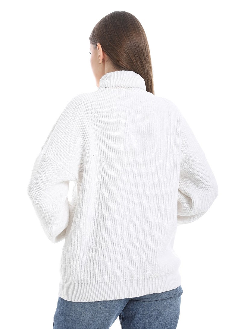 سيزار بلوفر صوف حريمي سادة برقبة عالية وتصميمات متعددة - Image 4