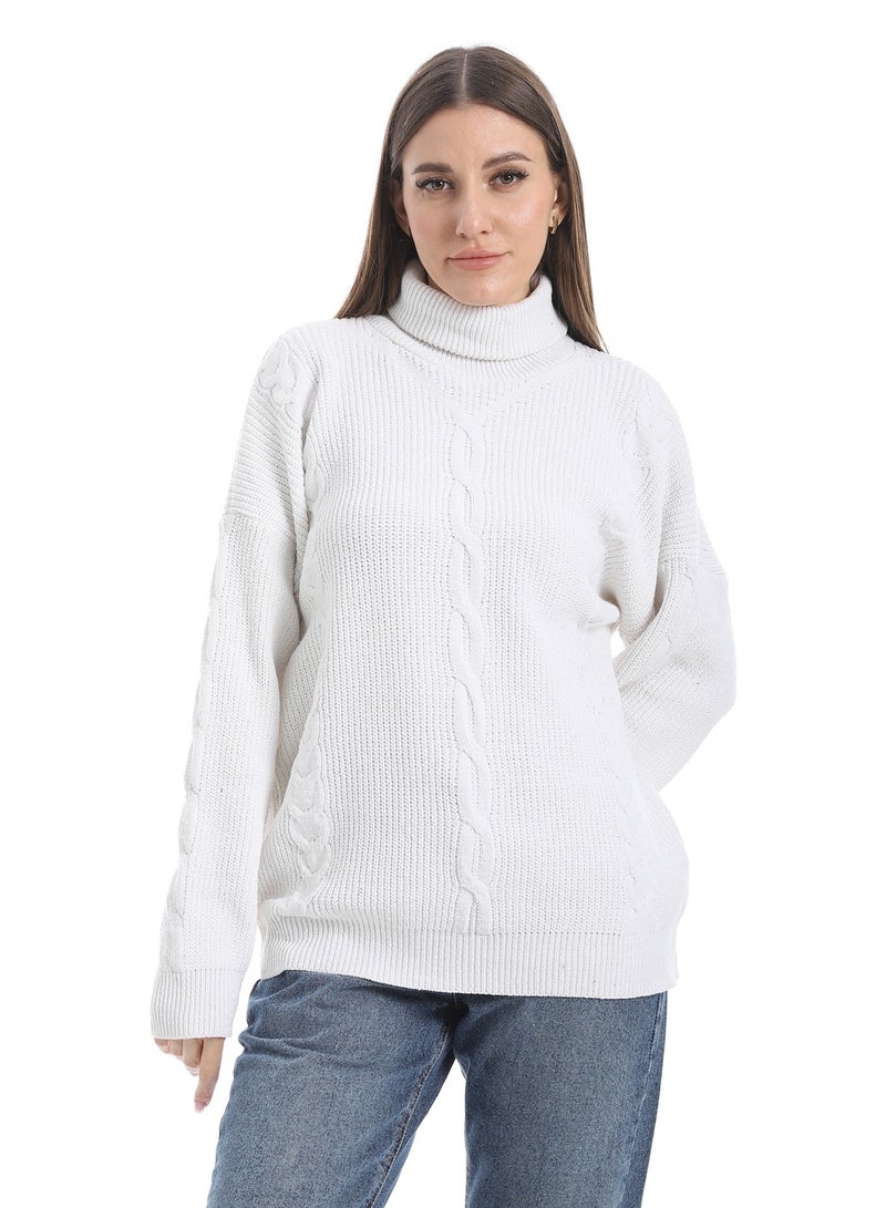 سيزار بلوفر صوف حريمي سادة برقبة عالية وتصميمات متعددة - Image 2