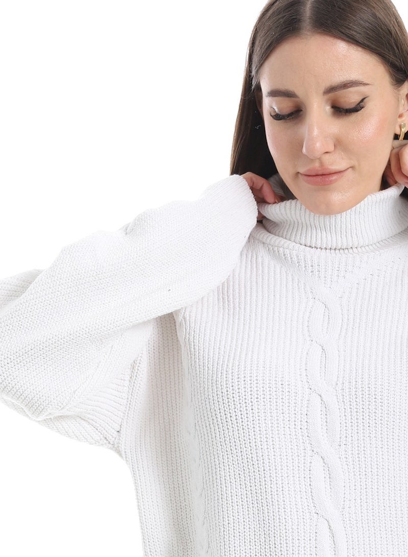 سيزار بلوفر صوف حريمي سادة برقبة عالية وتصميمات متعددة - Image 5