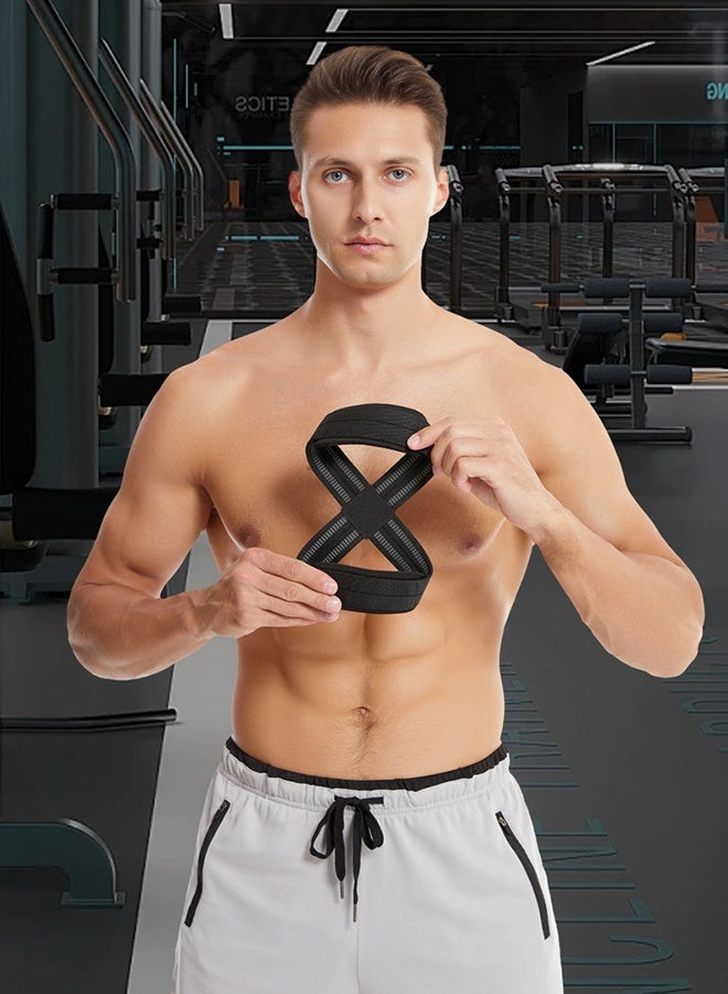 Aknzlmed Figure 8 Weight Lifting Straps, Deadlift Wrist Straps, Pull-up Support Straps, Powerlifting Gym Gear, Fitness Bodybuilding Equipment, One Size - Image 5