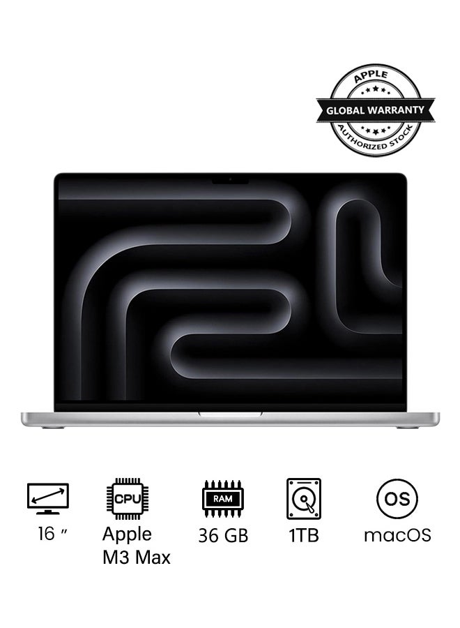 Apple 2023 Newest MacBook Pro MRW73 Laptop M3 Max chip with 14‑core CPU, 30‑core GPU: 16.2-inch Liquid Retina XDR Display, 36GB Unified Memory, 1TB SSD Storage And Works with iPhone/iPad(International version) English Silver - Image 1