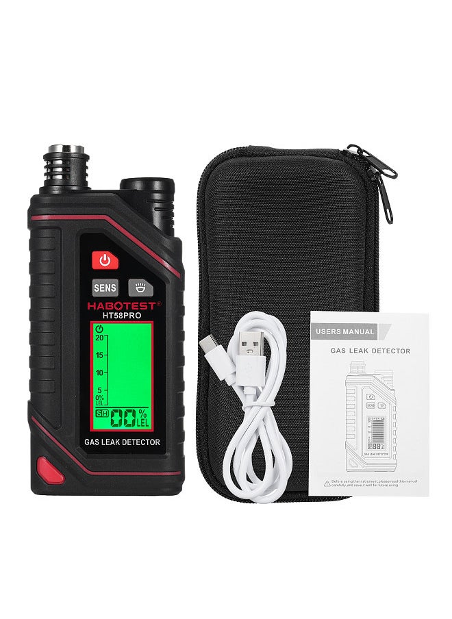 HABOTEST HT58PRO Rechargeable Natural Gas Detector Gas Leak Detector with 11.5-inch Extendable Probe %LEL Propane Leak Detector with Built-in Flashlight  - Image 4