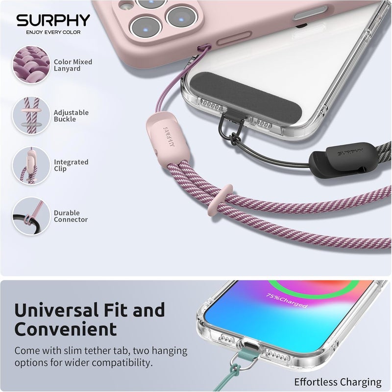 SURPHY 3 Pack Phone Strap with CellPhone Tether Tab, Phone Lanyard, CellPhone Wrist Strap with 2-Color Braided, Cell Phone Wrist Lanyard - Image 2