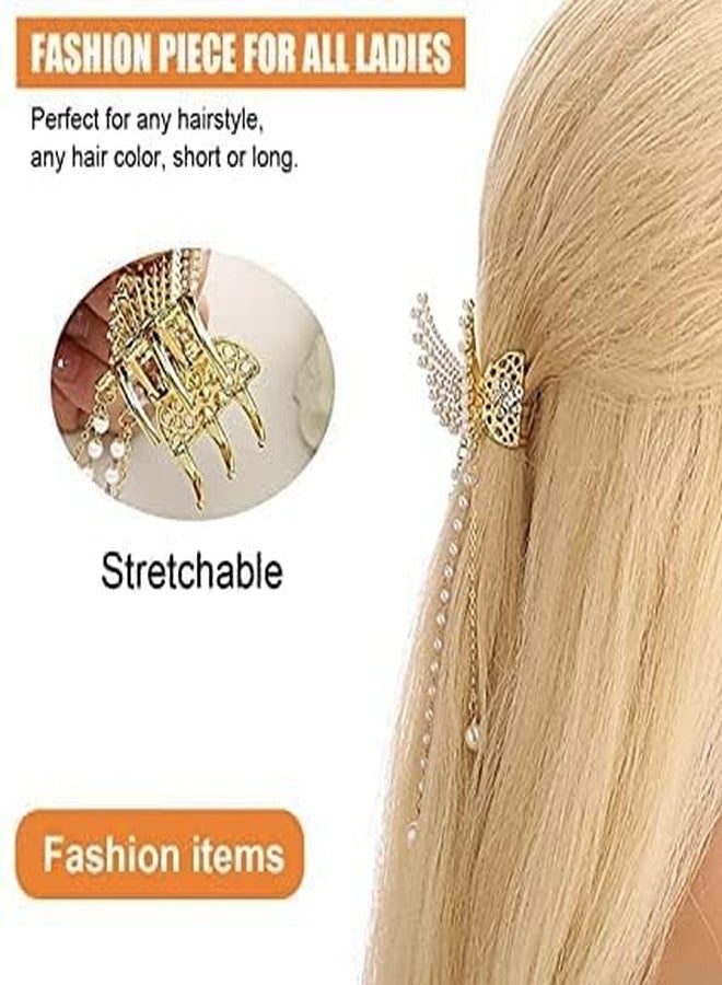 KLIVE مشبك شعر على شكل فراشة من KLIVE للنساء والفتيات، مشبك معدني قوي التثبيت للشعر الكثيف والمجعد، مشبك شعر أنيق لتصفيفات الشعر، إكسسوارات شعر أنيقة للاستخدام اليومي، مناسبة للعمل والحفلات (قطعة واحدة) - Image 3