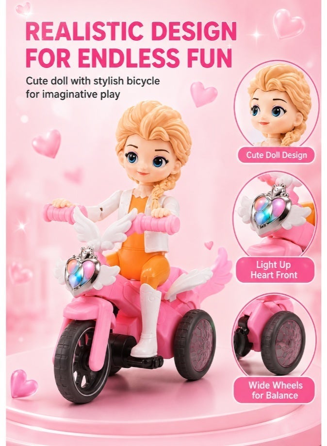 DAT Girl on Bicycle Toy Figure with Angel Wings Tricycle – Lightweight Rolling Doll Toy for Girls Ages 3 and Above - Image 4