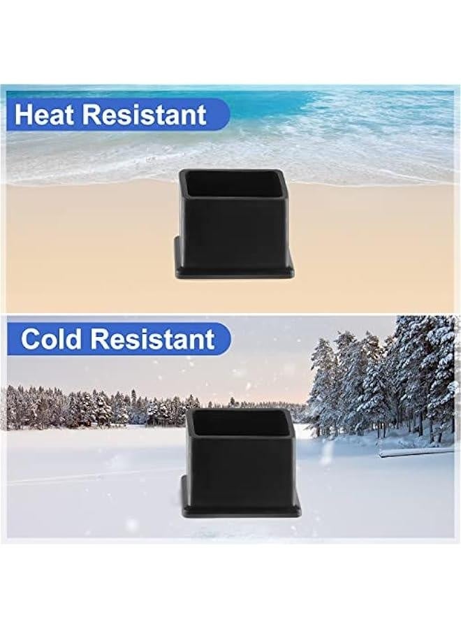 Rectangle Furniture Leg Protectors 1.18 x 0.59,  Black Chair Leg Caps Wood Floor Protectors, 30 x 15mm Rubber Chair Leg Covers - 24 Pieces - Image 3