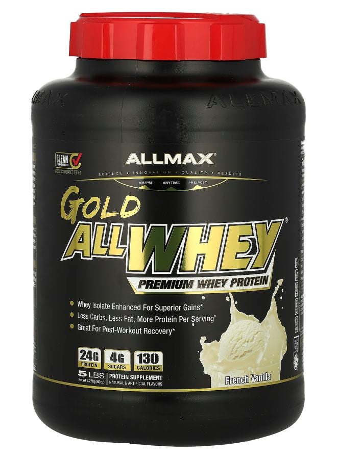 Allmax GOLD ALLWHEY® Premium Whey Protein French Vanilla 5 lbs (2.27 kg) - Image 1