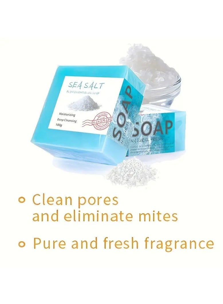 ORiTi Sea Salt Handmade Soap Benefits As Moisturizing, Use For Exfoliating & Deep Cleansing Exfoliate Dead Skin - Image 2
