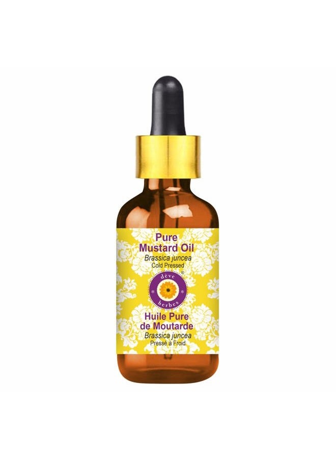 Deve Herbes Pure Mustard Oil (Brassica juncea) with Glass Dropper Cold Pressed 30ml (1 oz) - Image 1