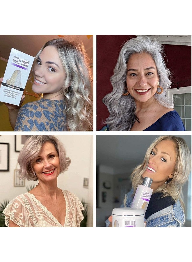 BOLD UNIQ Purple Shampoo Conditioner & Mask Trio Gift Set. Removes Brassy Yellow Tones. Lightens Blonde Platinum Ash Silver & Grays. Paraben & Sulfate Free. Peta Approved Crueltyfree And 100% Vegan. - Image 4