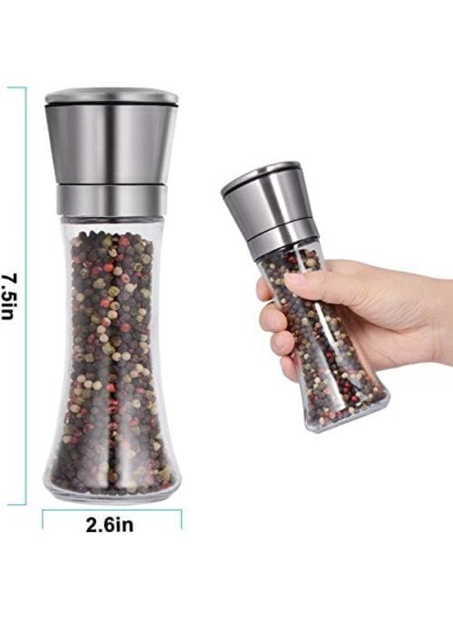 بلومنغ تايم مجموعة من قطعتين من مطاحن الملح والفلفل، شفافة/فضية، سعة 200 مل - Image 3
