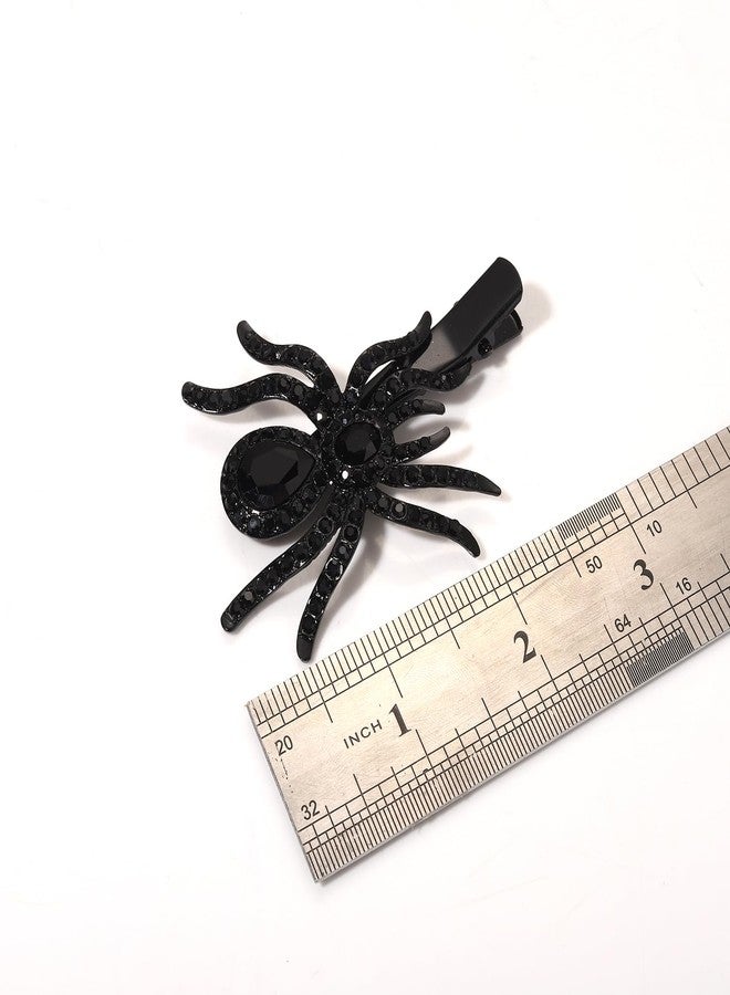 HSWE Halloween Crystal Spider Hair Clips Sparkle Rhinestone Big Spider Hairpins for Women Gothic Insect Spiders Hair Barrettes Halloween Cosplay Holiday Party Hair Accessory - Image 5