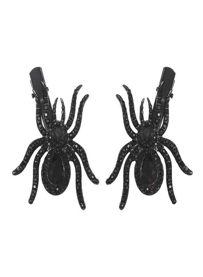 HSWE Halloween Crystal Spider Hair Clips Sparkle Rhinestone Big Spider Hairpins for Women Gothic Insect Spiders Hair Barrettes Halloween Cosplay Holiday Party Hair Accessory - Image 1