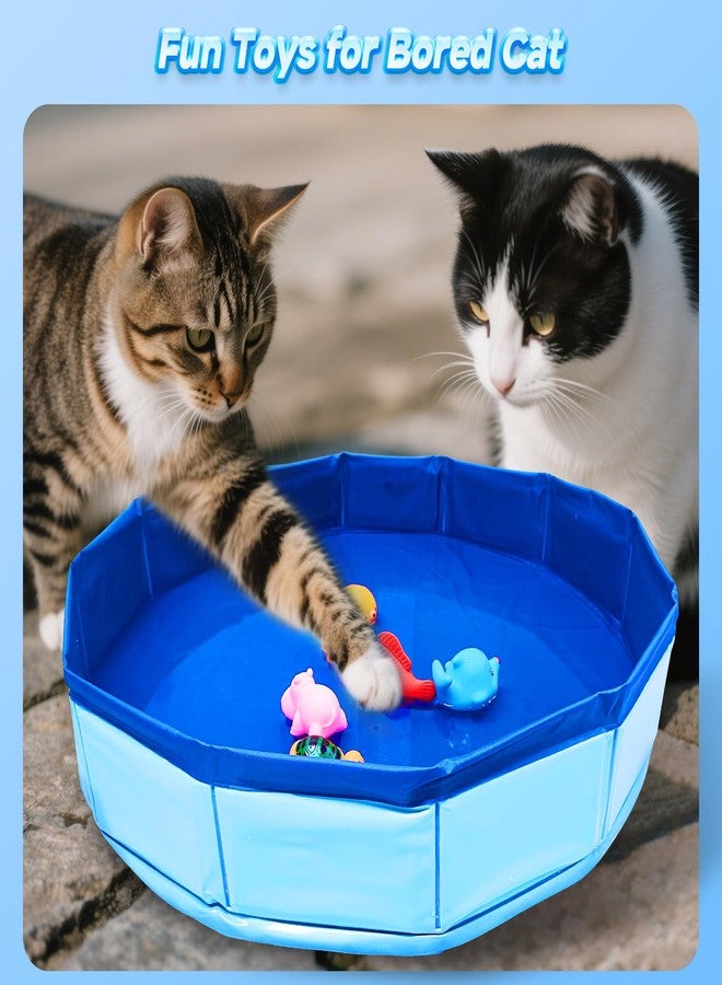 Eelexa Portable Cat Pool Toy with 6 Fish-Shaped Water Toys, Interactive Splash-Proof Indoor Cat Toys for Boredom Relief, Self-Play Cat Pool for Bored Cats, Easy Fill & Drain Design - Image 5