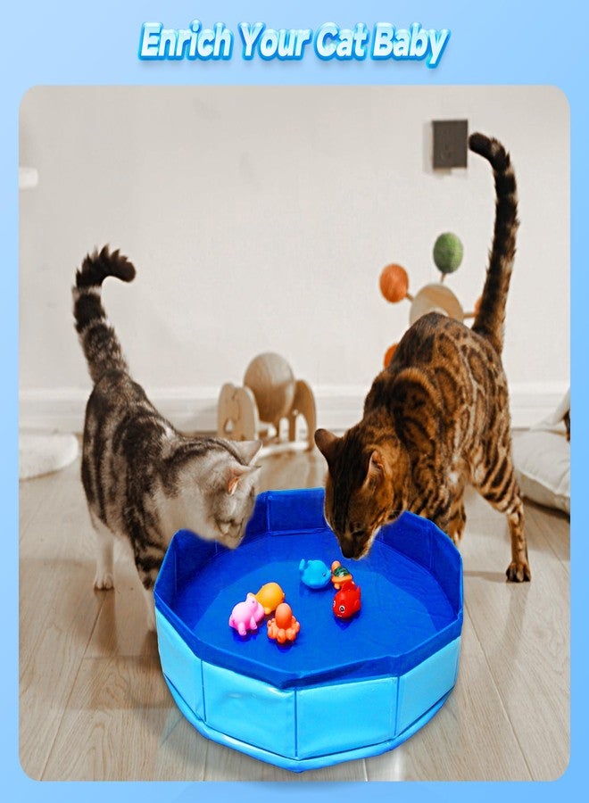 Eelexa Portable Cat Pool Toy with 6 Fish-Shaped Water Toys, Interactive Splash-Proof Indoor Cat Toys for Boredom Relief, Self-Play Cat Pool for Bored Cats, Easy Fill & Drain Design - Image 2