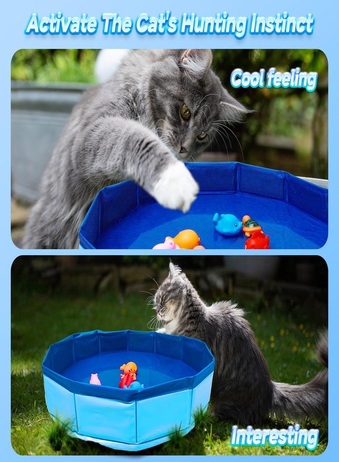 Eelexa Portable Cat Pool Toy with 6 Fish-Shaped Water Toys, Interactive Splash-Proof Indoor Cat Toys for Boredom Relief, Self-Play Cat Pool for Bored Cats, Easy Fill & Drain Design - Image 4