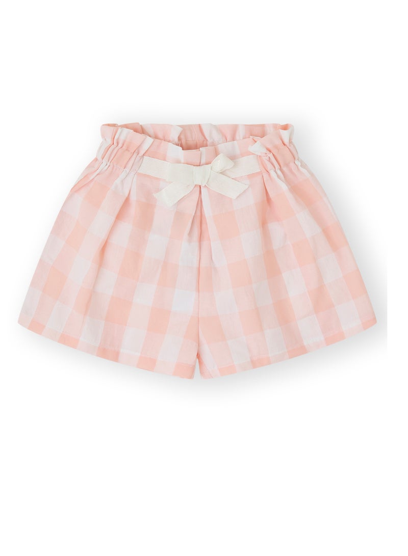 CANADA HOUSE Soft and Comfortable Vichy Print Poplin Shorts for Girls - Image 1