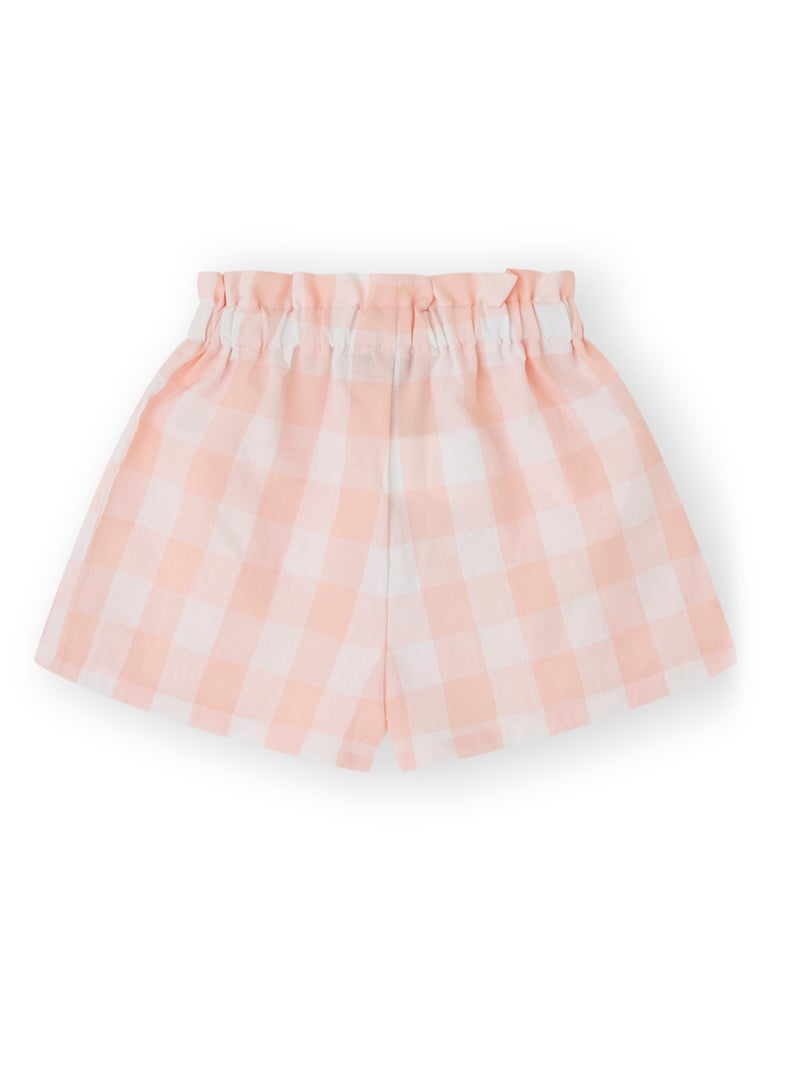 CANADA HOUSE Soft and Comfortable Vichy Print Poplin Shorts for Girls - Image 2