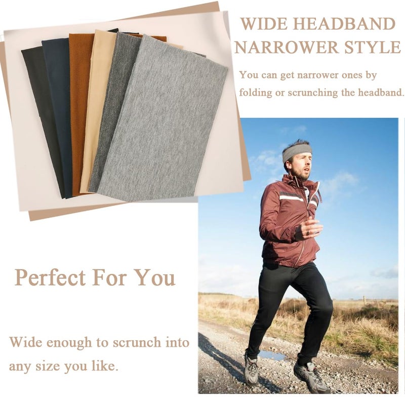 YONUF Wide Headbands For Women Stretchy Headband Workout Head Bands For Women's Hair Band Non Slip Head Wrap Headwear 6 Pack - Image 3