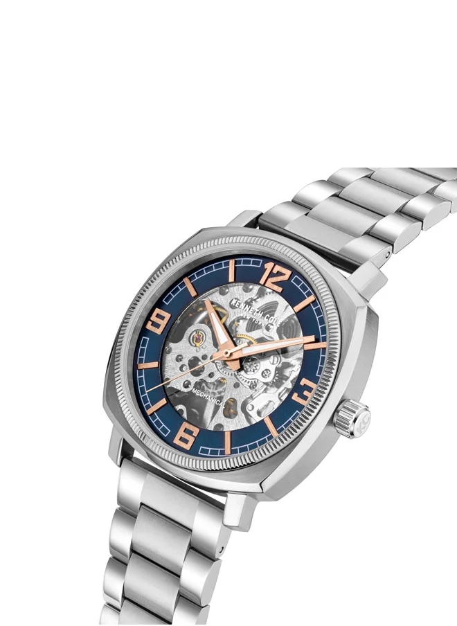 Kenneth Cole New York Kenneth Cole New York 39mm Automatic Men's Watch with Antique Blue Dial & Stainless Steel Bracelet