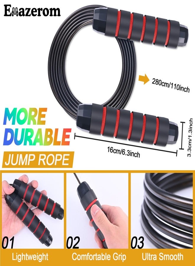 Emazerom Jump Rope for Women Men Kids, Adjustable Skipping Rope with Ball Bearings, Professional Jumping Rope with Foam Handles, Tangle-Free Rapid Speed Jump Ropes for Fitness Workout Boxing Exercise - Image 2