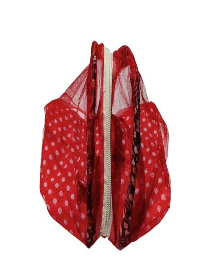 FIRMUS Laddo Gopal Net Bed/Night Bistar with Mosquito Net for Kanha Ji Medium Krishna Ji Red(Size_0) - Image 2