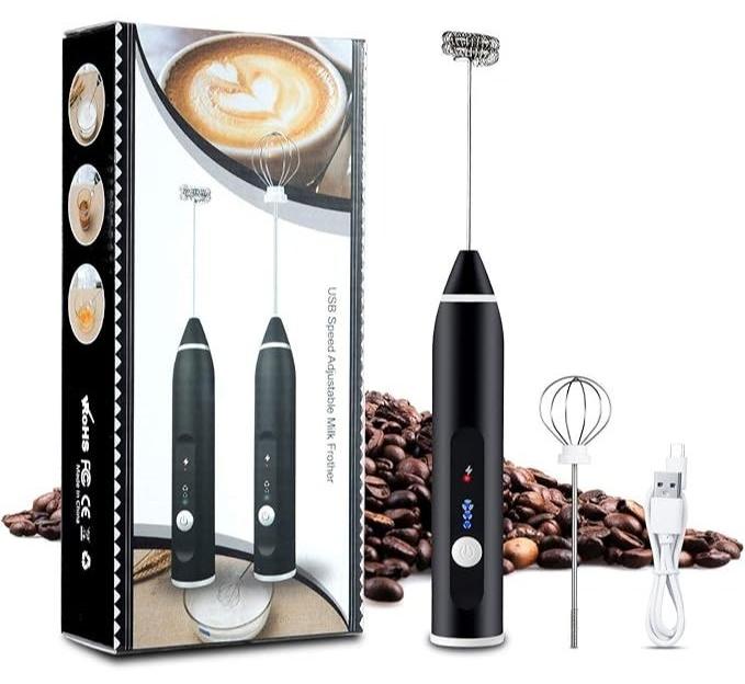 3-Piece Electric Milk Frother and Whisk Set Multicolor - Image 1
