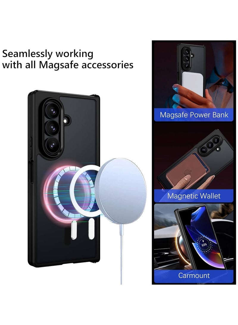 For Samsung Galaxy Z Fold7 Magnetic Case, Compatible with MagSafe, TPU+PC Shockproof Matte Skin Feel Mobile Phone Back Cover, Anti-fingerprint Slim Fit Protective Casing - Image 2