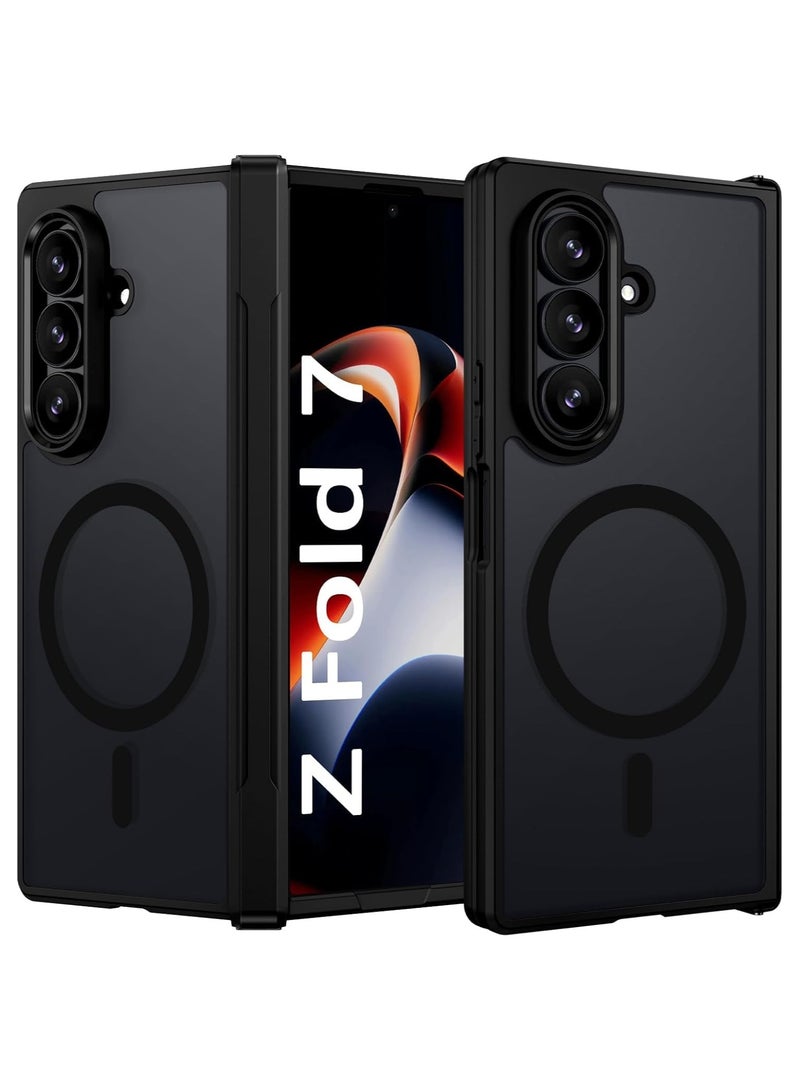 For Samsung Galaxy Z Fold7 Magnetic Case, Compatible with MagSafe, TPU+PC Shockproof Matte Skin Feel Mobile Phone Back Cover, Anti-fingerprint Slim Fit Protective Casing - Image 1
