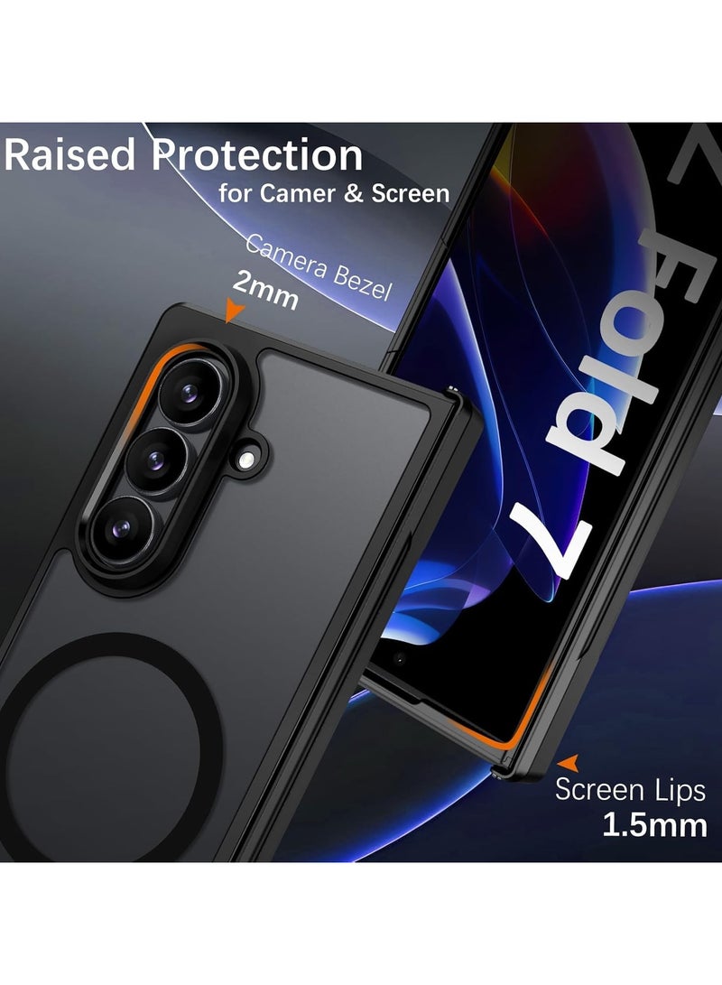 For Samsung Galaxy Z Fold7 Magnetic Case, Compatible with MagSafe, TPU+PC Shockproof Matte Skin Feel Mobile Phone Back Cover, Anti-fingerprint Slim Fit Protective Casing - Image 3