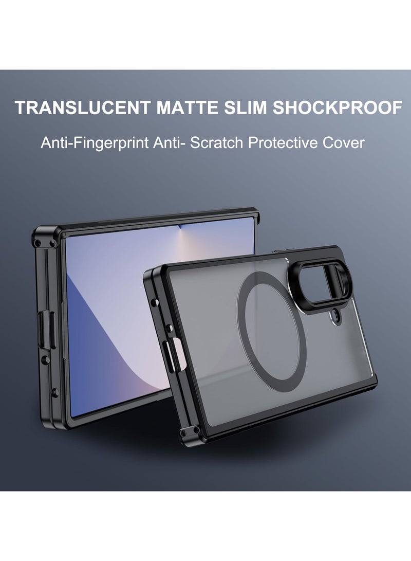 For Samsung Galaxy Z Fold7 Magnetic Case, Compatible with MagSafe, TPU+PC Shockproof Matte Skin Feel Mobile Phone Back Cover, Anti-fingerprint Slim Fit Protective Casing - Image 4