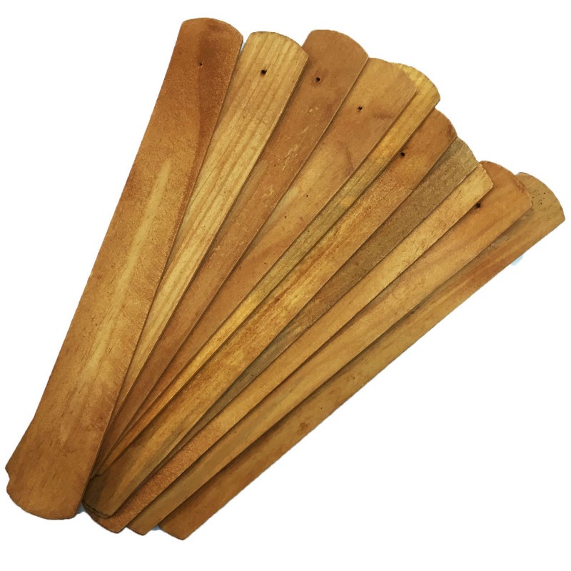TRENDBOX 10pcs Handmade Plain Wood Wooden Incense Stick Holder Burner Ash Catcher Natural Design Buddhist