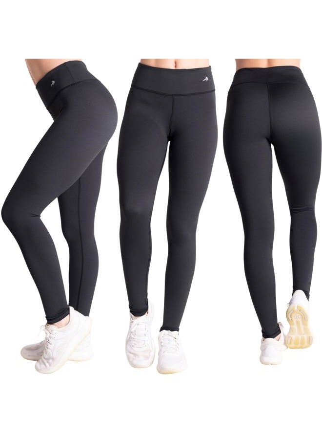 CompressionZ Womens Compression Leggings - High Waisted Yoga Pants for Running Gym & Working Out (Black, Large) - Image 2