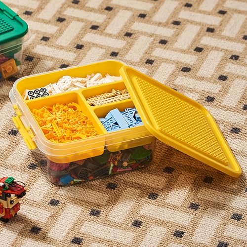 WMM Toys Storage Organizer Bins for Lego Building Blocks Storage with Building Baseplate Lid Storage Containers for Building Brick Storage Plastic Stackable Organizer Bin Toy Chest - Image 5