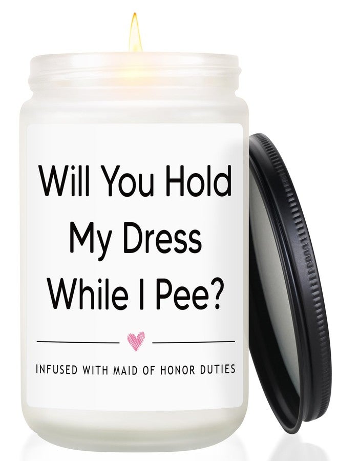 Hakumata Bridesmaid Proposal Gifts, Funny Maid of Honor Gifts from Bride, Bridesmaids Gift for Wedding Day, Bridal Bachelorette Party Gift, Funny Matron of Honor Wedding Candle for Bestie Friend Sister - Image 1