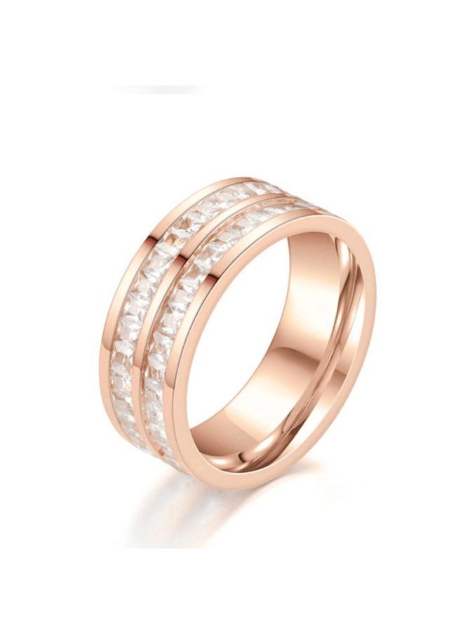 Generic Ginky Star Ring Men's And Women's Titanium Steel Full Diamond Fashion Ring No Falling Niche High-end Light Luxury Couple Ring 