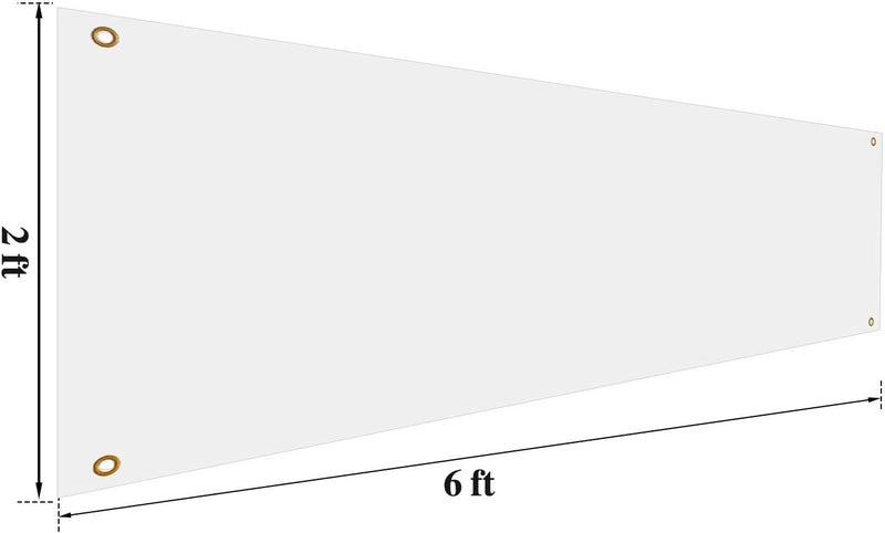 klarako Large Banners and Signs Blank Polyester Oxford Cloth Sublimation Easy Hang DIY Banner with Hanging Rope for Indoor Wall Outdoor Business Office (White,2 x 6 Feet) - Image 2