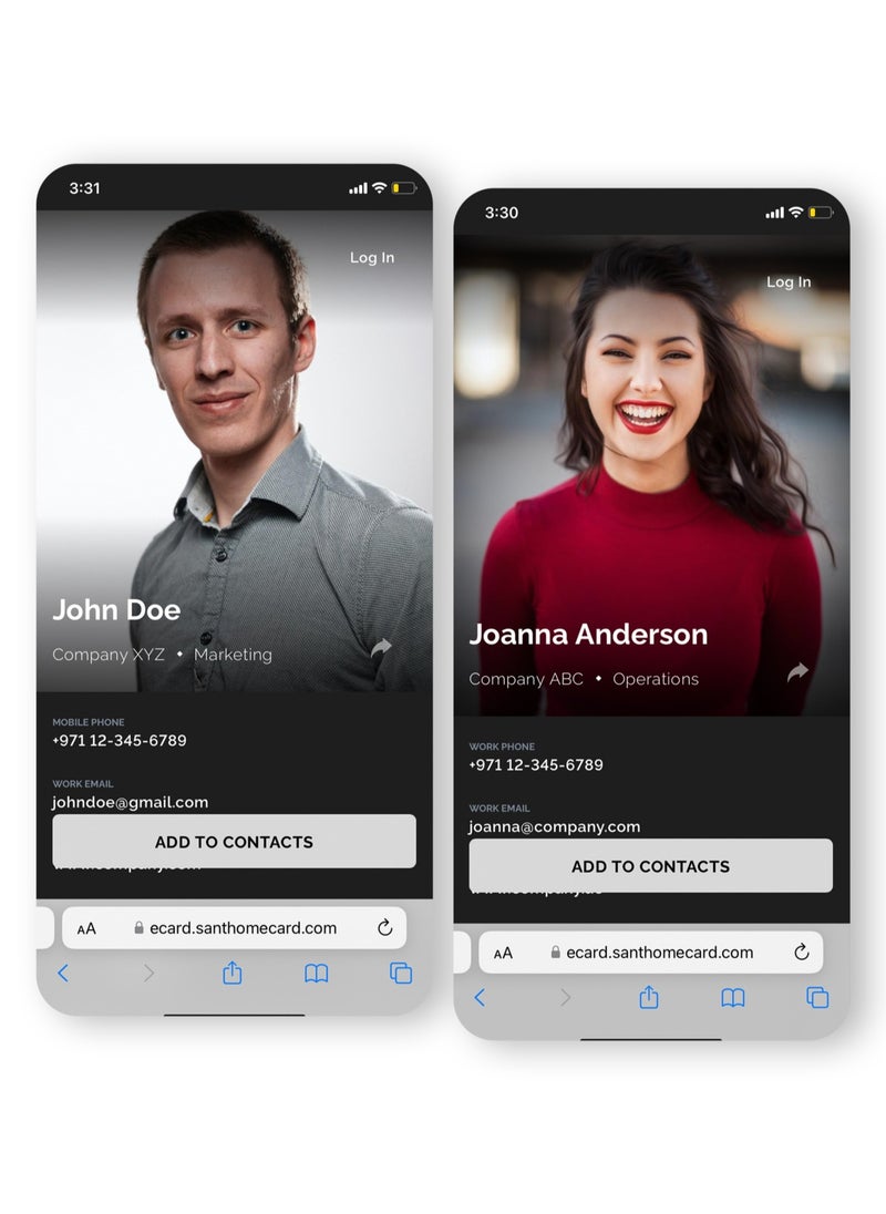 SANTHOME - Digital Business Card by Santhome Smart Business card Black NFC Tap plus QR Code scan for Instant Contact Compatible with iOS and Android without app installation GDPR compliant - Image 1
