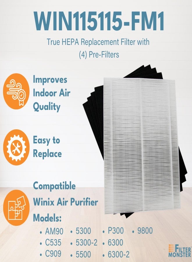 Filter-Monster.com Filter-Monster 115115 Replacement Filter A Combo Compatible with Winix Plasmawave Series Air Purifier Models 6300, P300, 5300, 5500, 5300-2, 6300-2, C535 - Image 4