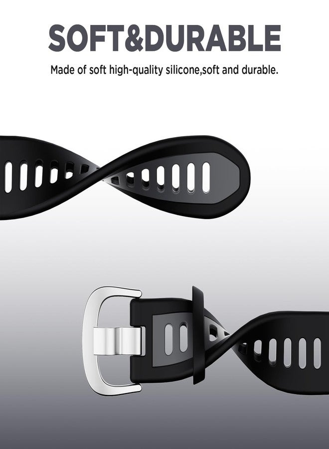 سوار سيليكون بديل FGERWZ لجهاز WHOOP 5.0 SportFlex، متوافق مع سوار WHOOP 5.0 SportFlex، ملحقات سوار بديل ناعم مقاوم للخدش ولطيف على البشرة (أسود رمادي) - Image 3