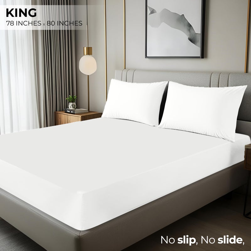 Utopia Bedding King Fitted Sheet - Bottom Sheet - Deep Pocket - Comfy Microfiber - Easy Care -1 Fitted Sheet Only (White) - Image 2