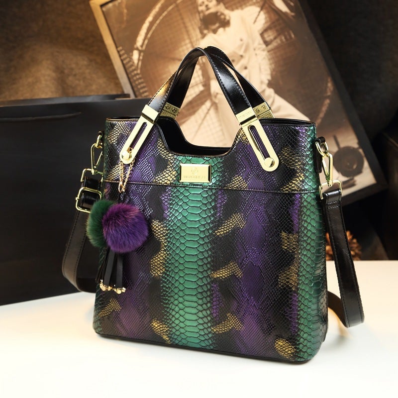 Large-Capacity Commuter Women'S Bag Trendy Versatile Texture Middle-Aged Ladies Mother Bag Single Shoulder Crossbody Large Bag - Image 2