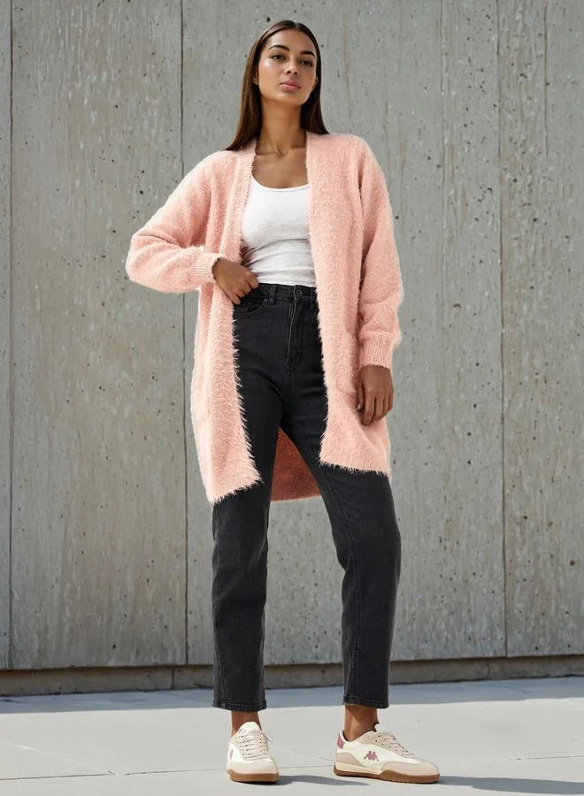 2Xtremz 2Xtremz Textured Lurex Longline Cardigan