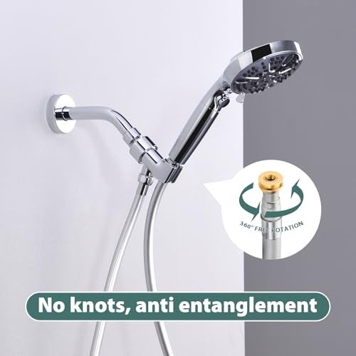 Jasya Silicone Shower Hose Extra Long,Explosion Proof Anti Winding Showerhead Hose,Used In Showerheads Spray Bidet Bathing Toilet Cleaning Flexible RV Shower Hoses Replacement (Silver, 59 In) - Image 5