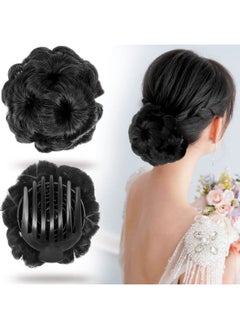 Bun Extension For Women 1Pc Readymade Bun Bridal Hair Bun Extension Faux Bun Synthetic Hair Bun Juda Bun For Women Stylish Black Hair Extensions For Women Hair Buns For Women 1Pc