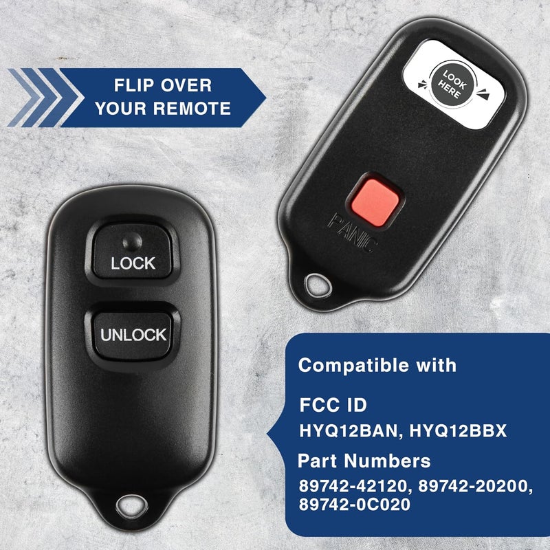 KeylessOption 4 Item Bundle 2 Key Fobs Keyless Entry Remotes for HYQ12BBX Plus 2 Uncut Ignition Keys - Image 4